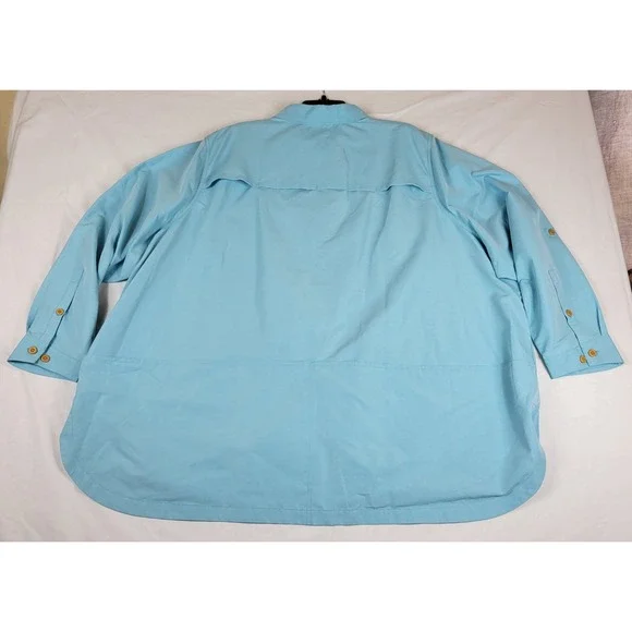 Duluth Trading Co Womens 4X Blue Heirloom Gardening Shirt 3237-97 Pockets Vented - Picture 7 of 7